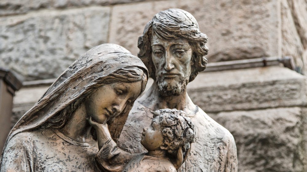 statue of Jesus, Mary and Joseph