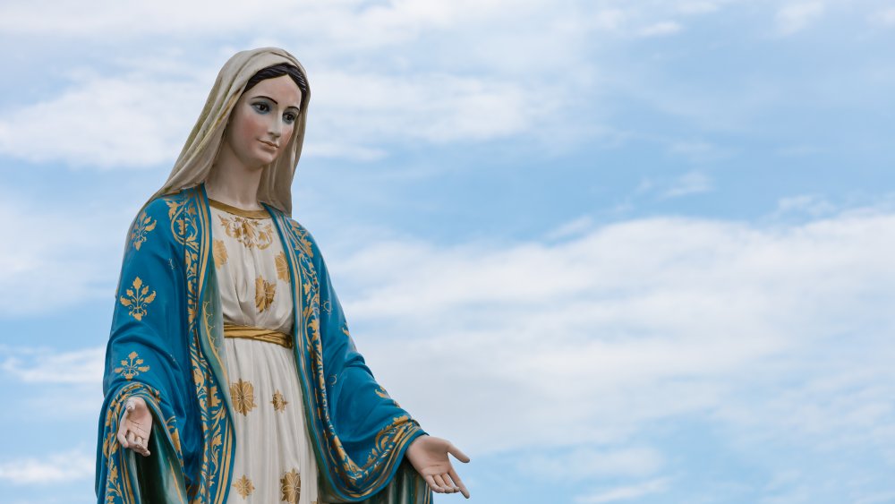 statue of the Virgin Mary against the sky