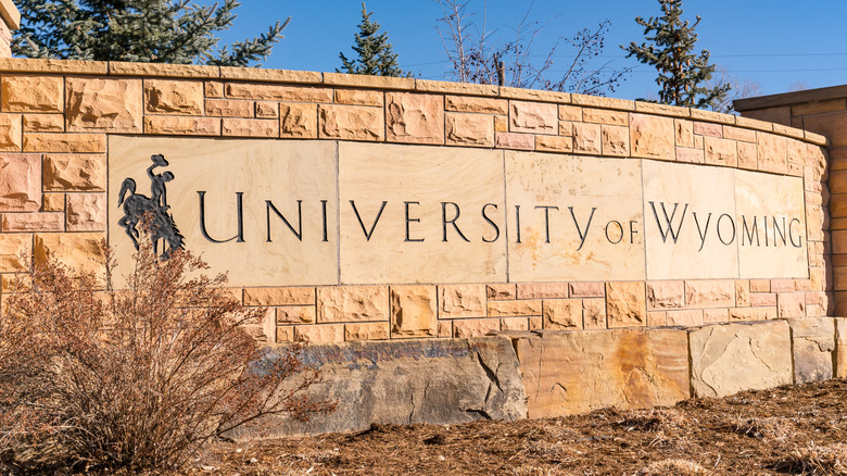The University of Wyoming sign