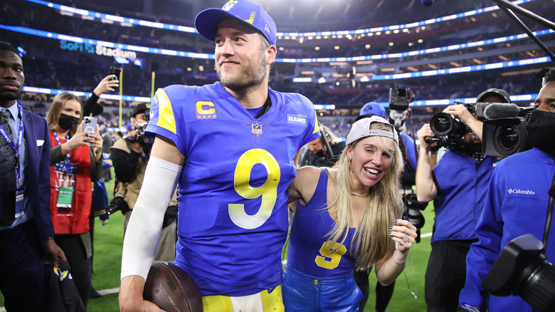 Matthew and Kelly Stafford celebrate