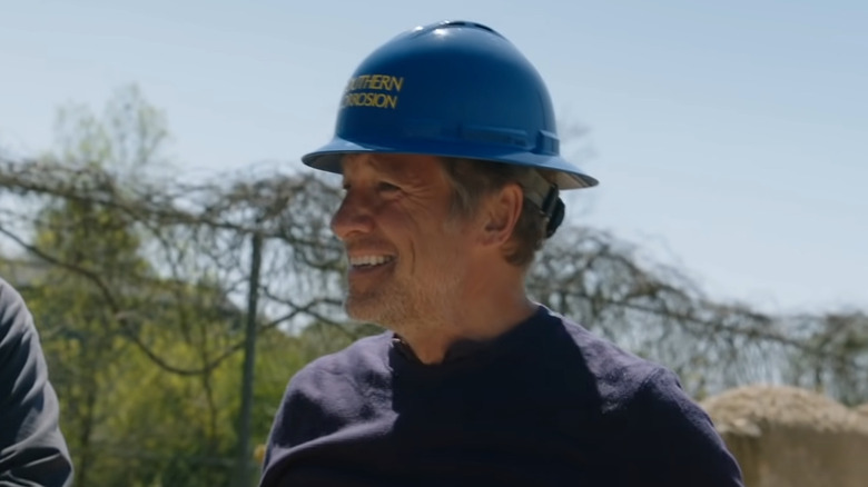 mike rowe blue hard-hat outdoors smiling