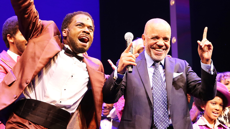 Berry Gordy performs with the cast of "Motown"