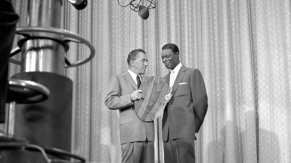 Nat King Cole on set of the Ed Sullivan Show