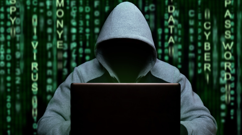 Cyber espionage and digital security hacker