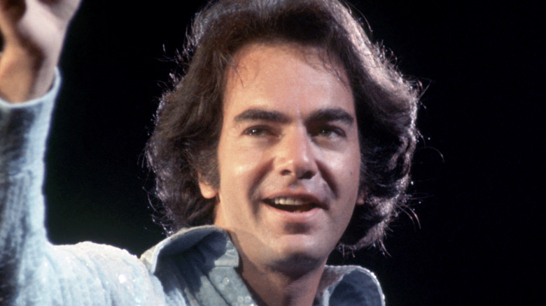 neil diamond smiling feathered hair '70s