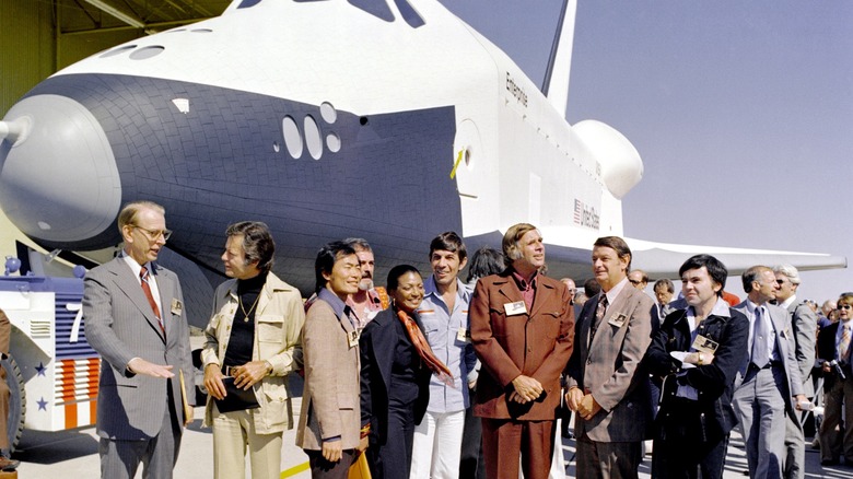 Star Trek cast Space Shuttle Enterprise