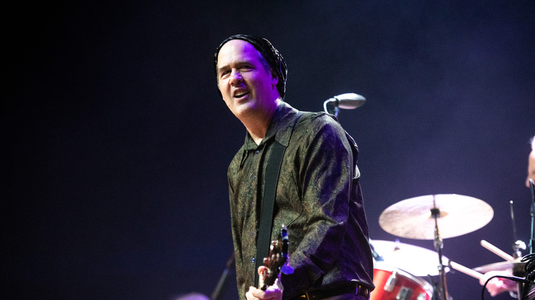 Krist Novoselic performing onstage 2020