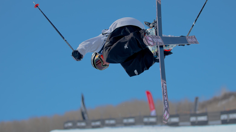 Colby Stevenson in a ski-jump