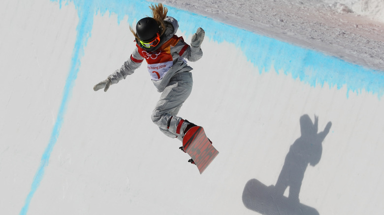 Chloe Kim competing