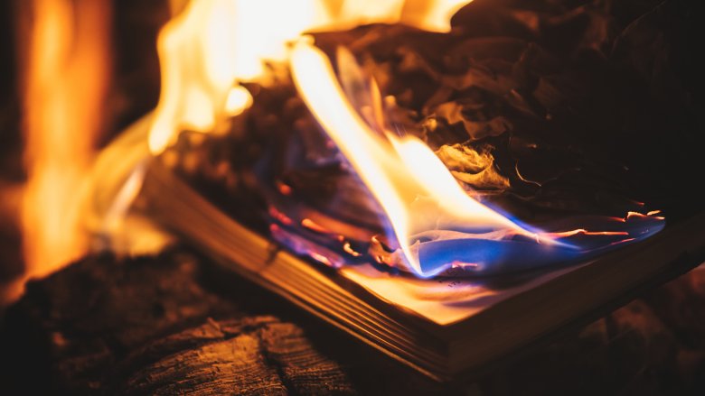 burning book