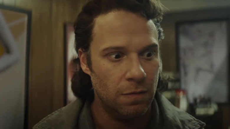 Seth Rogen looking serious in Pam and Tommy