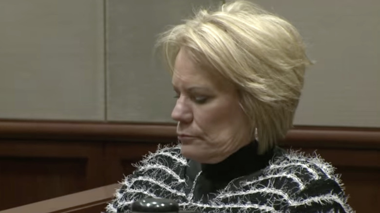 Pam Hupp on the witness stand during the Russ Faria trial