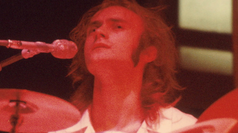 Phil Collins playing drums for Genesis in 1972