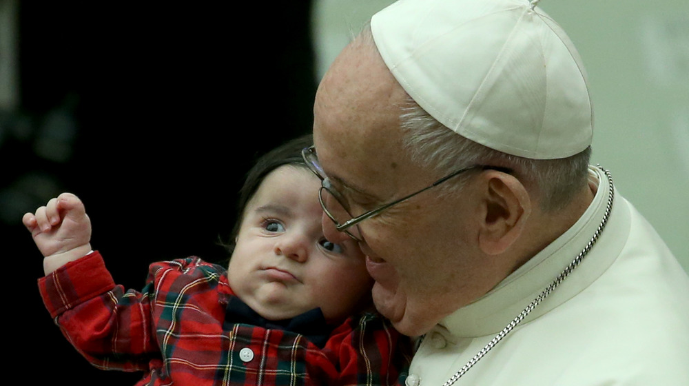 Pope Francis and child