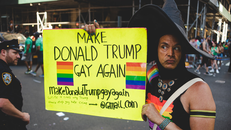 activist holding a sign