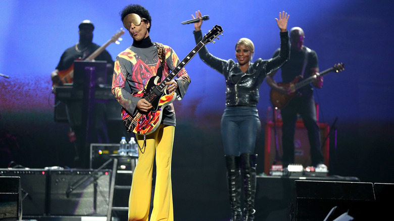 Prince on stage in Las Vegas