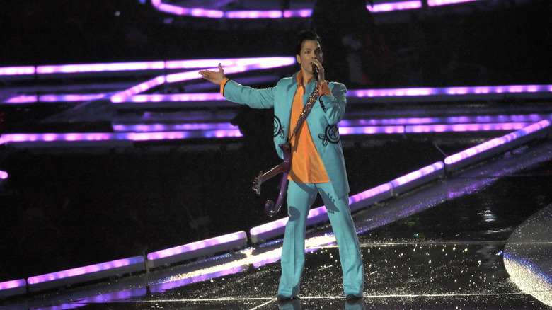 Prince performing at the Super Bowl halftime show in 2007