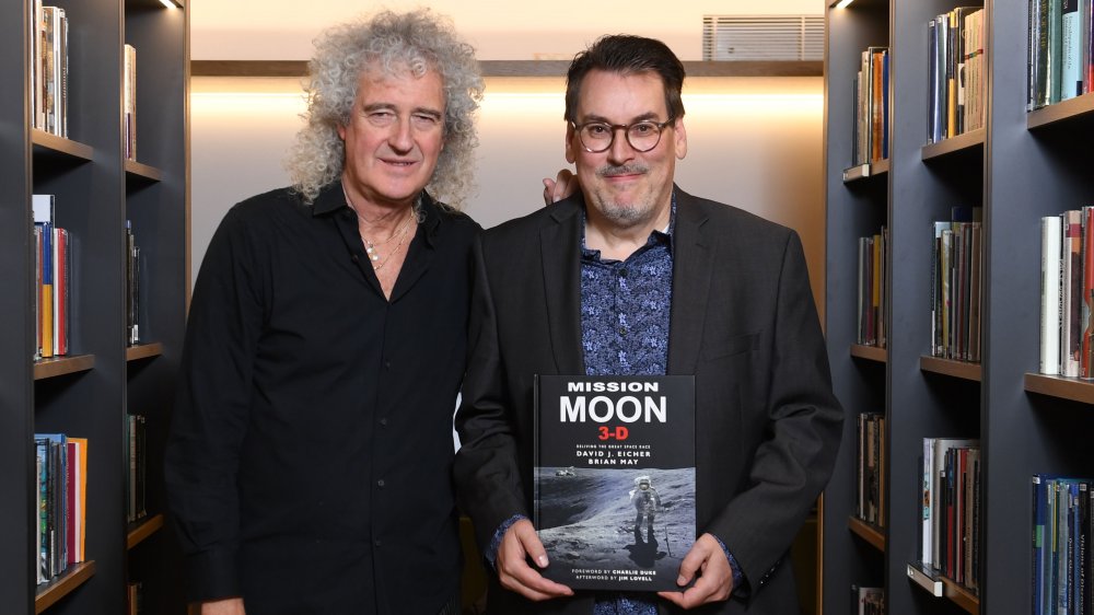 Brian May and David Eicher at their book launch in 2018