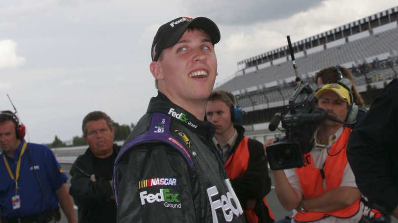 Denny Hamlin looking up