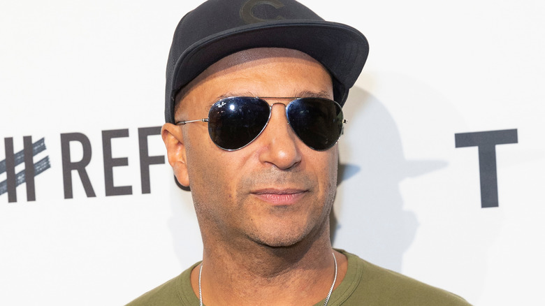 Tom Morello of Rage Against the Machine wearing sunglasses