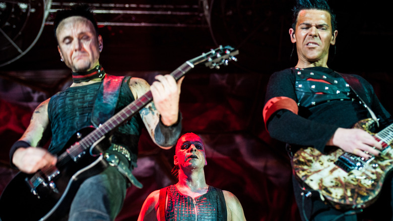 Rammstein performing on stage