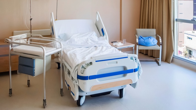 hospital bed in perinatal ward