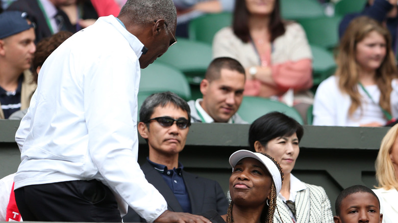 Richard and Venus Williams talking