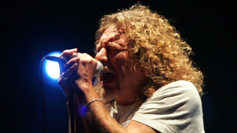 Robert Plant singing