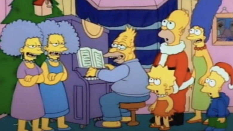 The Simpsons sing "Rudolph the Red-Nosed Reindeer"