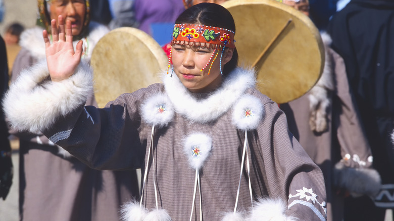 Chukchi dancer waving