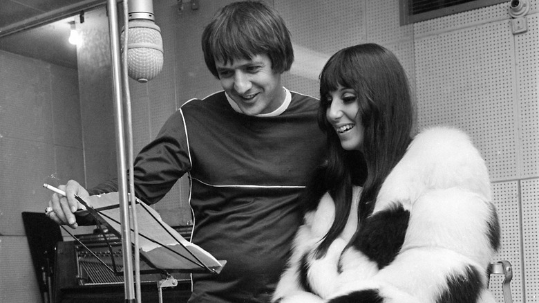 sonny bono cher in the recording studio