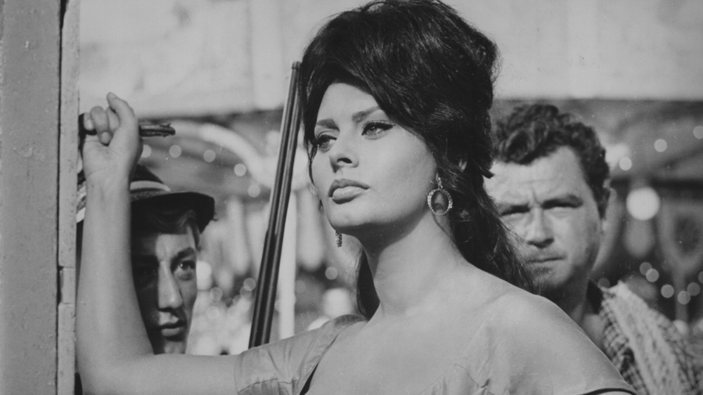 Two men gawking at Sophia Loren
