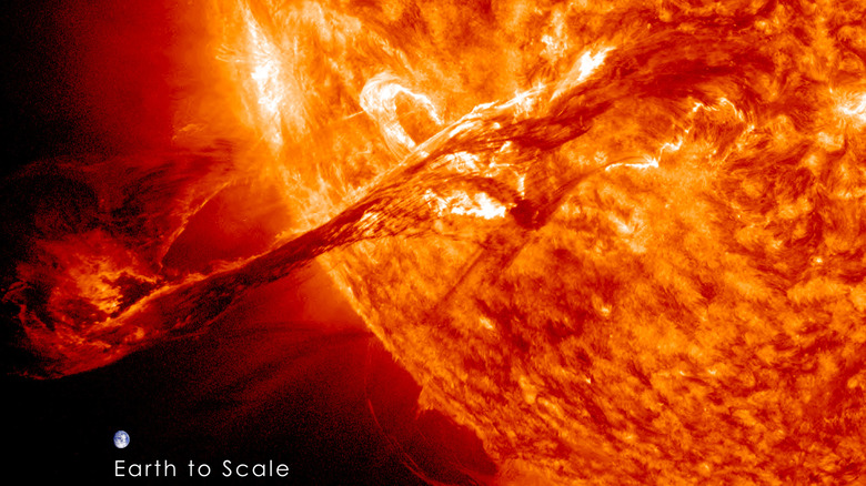 A coronal mass ejection