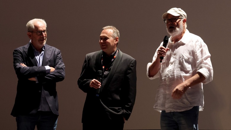 Rob Reiner speaking on-stage