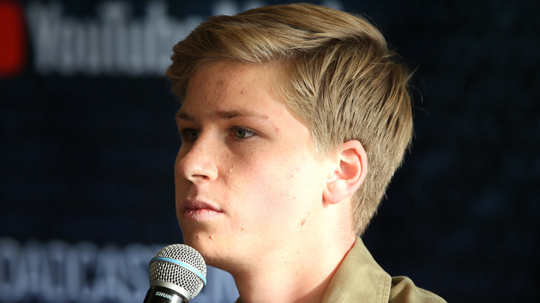 Robert Irwin with microphone