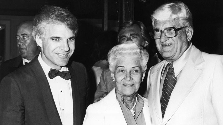 Steve Martin posing with his parents