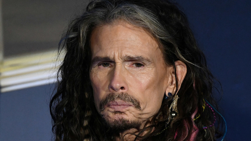 Steven Tyler looking upset