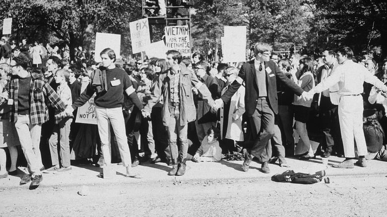 Anti-war protestors in the 1960s