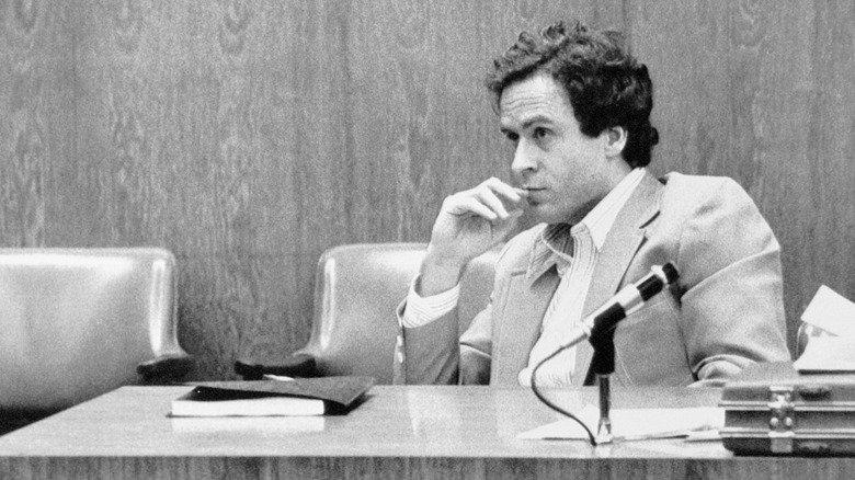 Ted Bundy sits in court