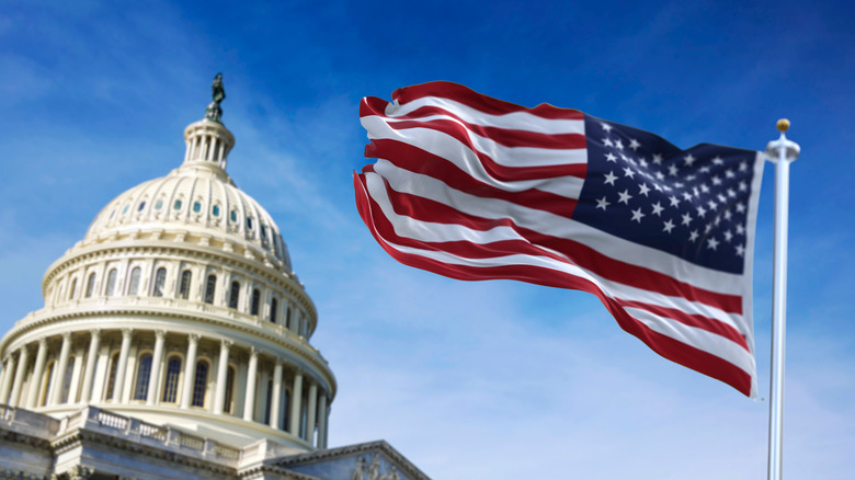 Capitol dome with American flag