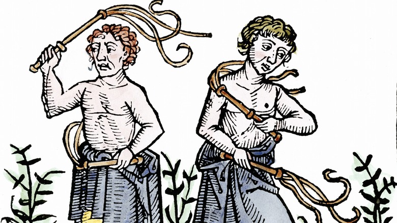 flagellants  illustration woodcut