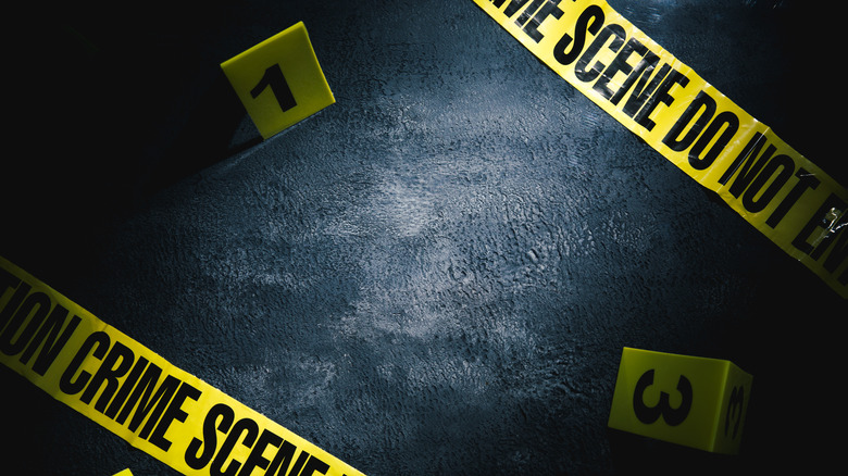 crime scene tape and evidence