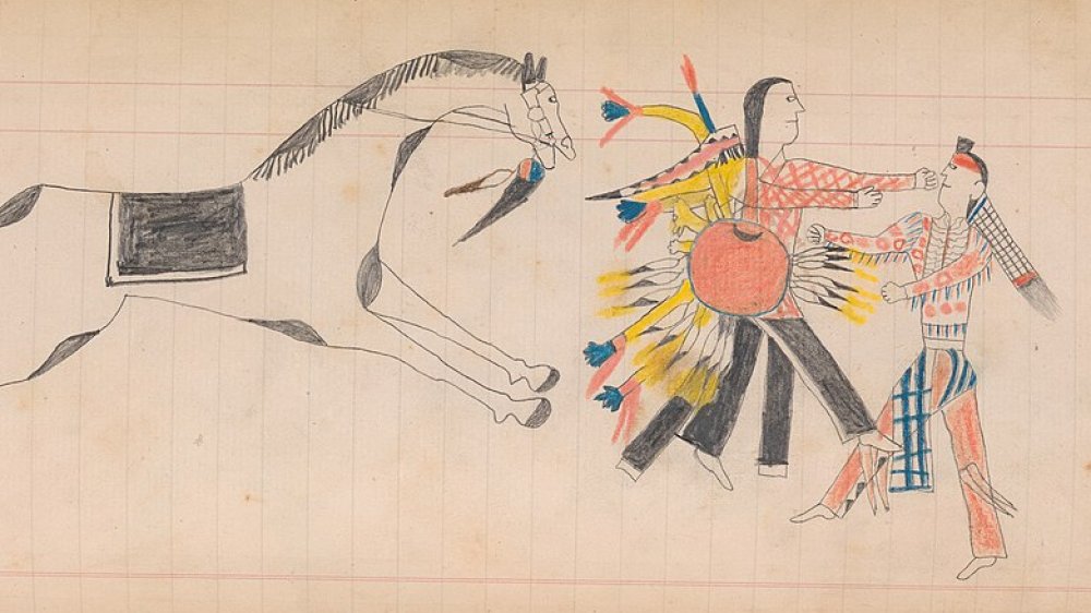 Maffet Ledger drawing, Southern and Northern Cheyenne, c. 1874-1881