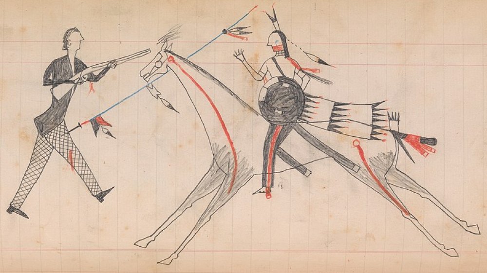 Maffet Ledger drawing, Southern and Northern Cheyenne, c. 1874-1881