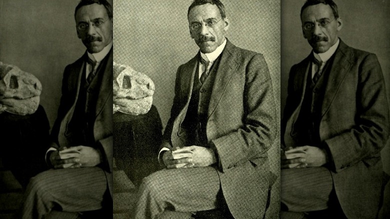 Robert Broom with skull