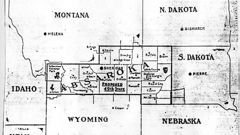 Absaroka territory on map