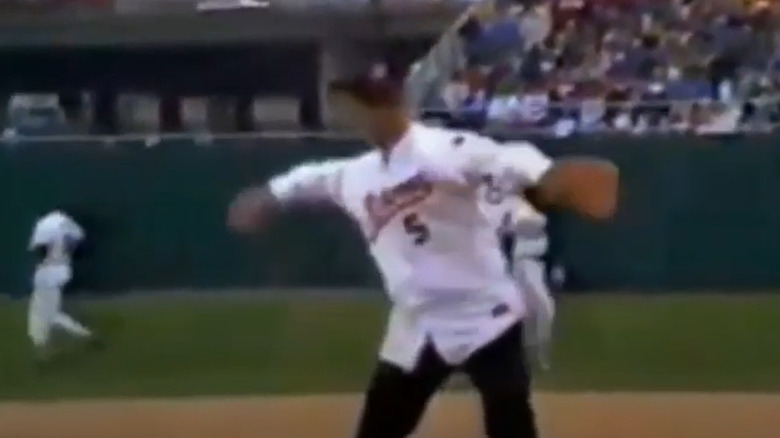 mario cuomo throwing first pitch