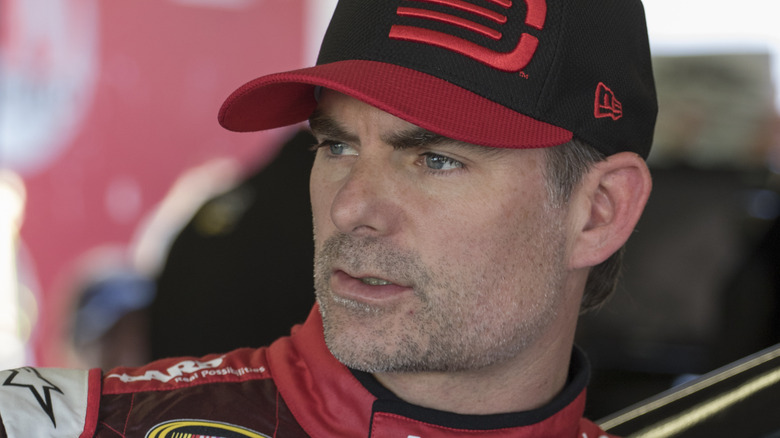 Jeff Gordon looking serious