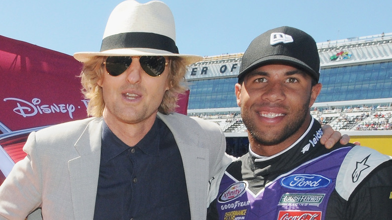 Owen Wilson and Bubba Wallace at the Daytona 500