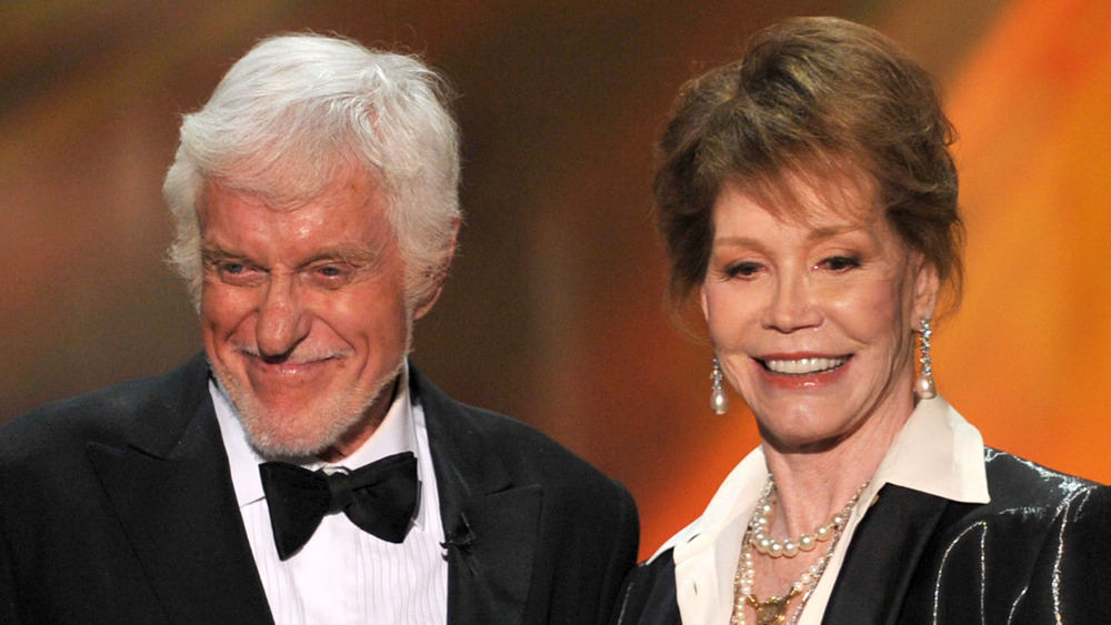 Dick Van Dyke and Mary Tyler Moore smiling